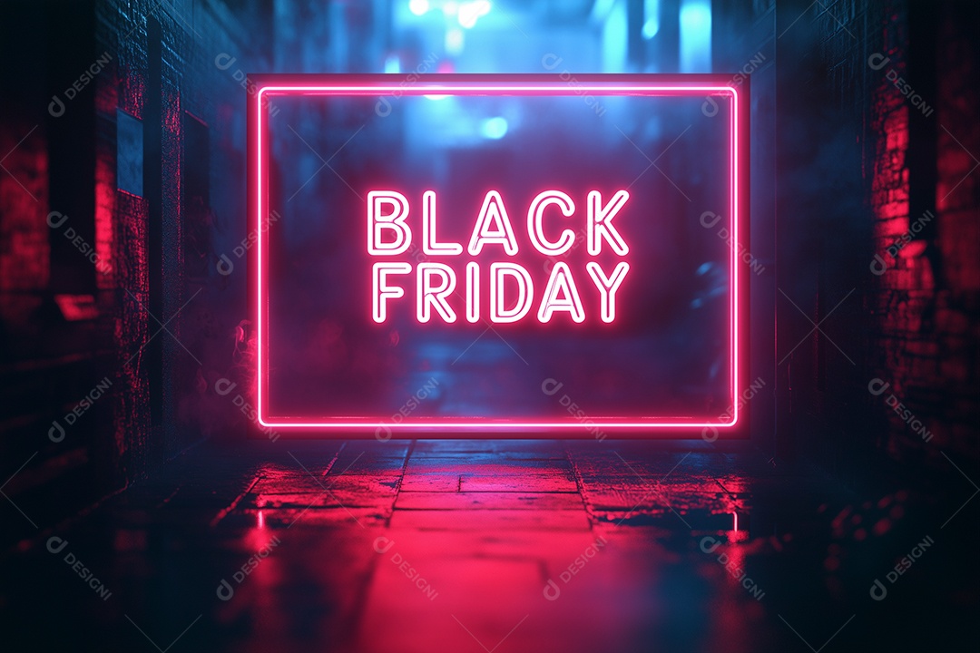 Efeito de texto de Black Friday com efeito de iluminação para venda de desconto de Black Friday