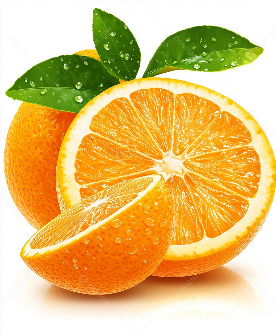 Lindas laranjas sobre fundo branco isolado