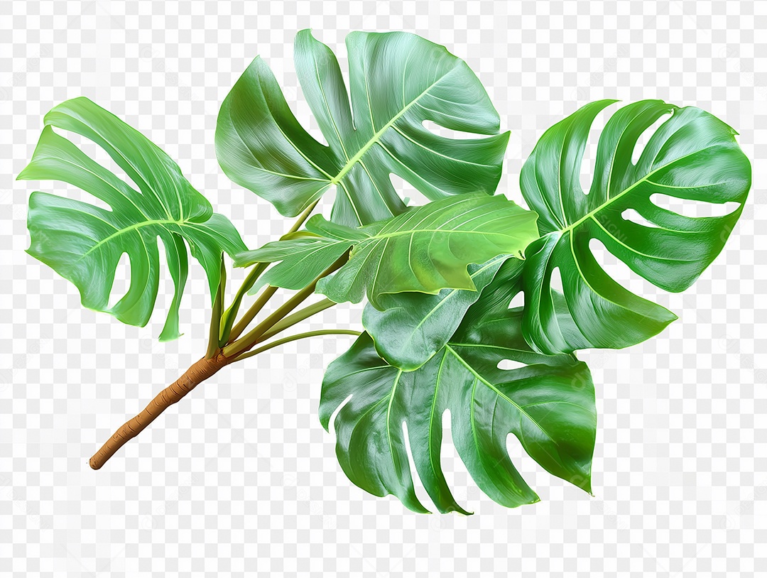 Lindas folhas verde sobre fundo isolado