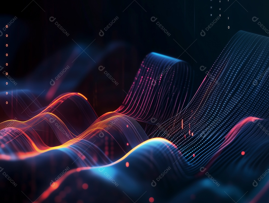 Tecnologia abstrata fundo ondas geométricas e comunicação