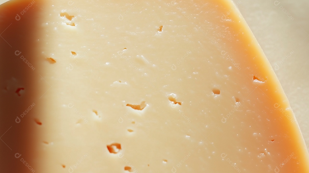 Linda visão aproximada de queijo sobre fundo isolado