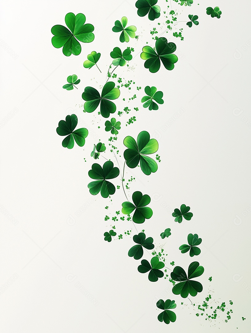 Lindos trevos verde sobre fundo branco isolado