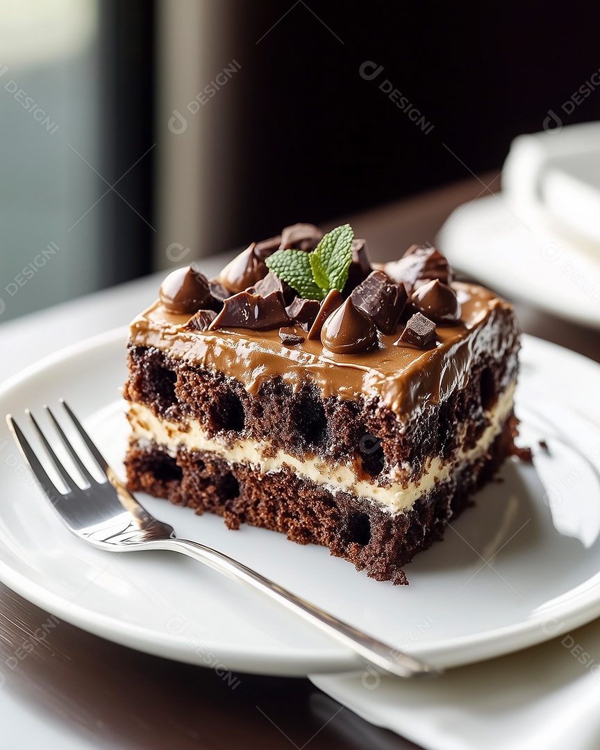 Delícioso chocolate chip com gotas de chocolate sobre fundo isolado