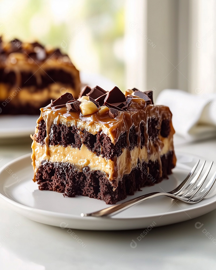 Delícioso chocolate chip com gotas de chocolate sobre fundo isolado