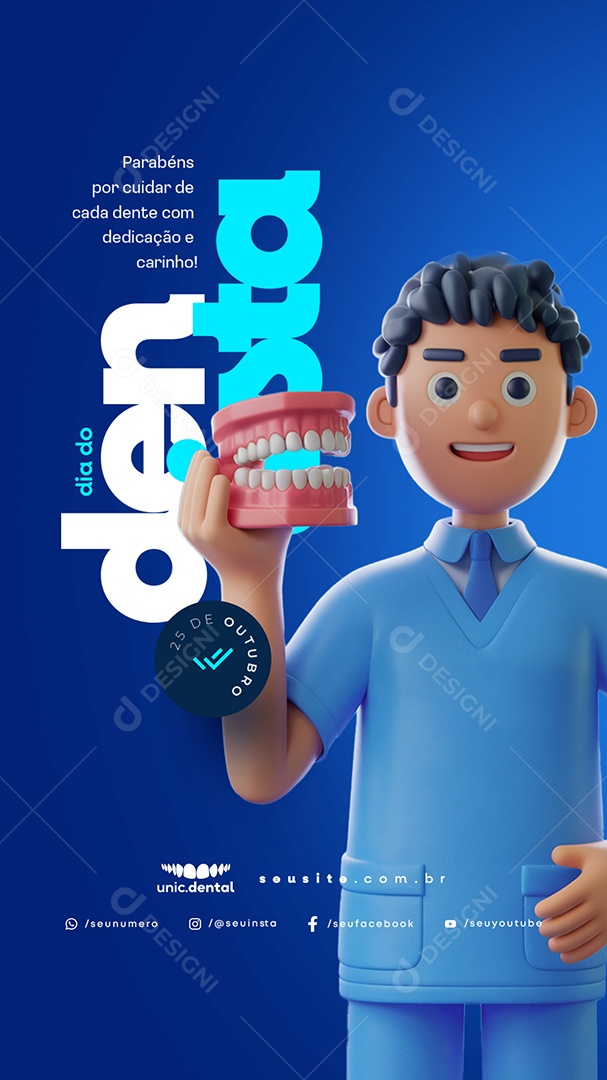 Story Dia do Dentista 25 de Outubro Parabéns Social Media PSD Editável