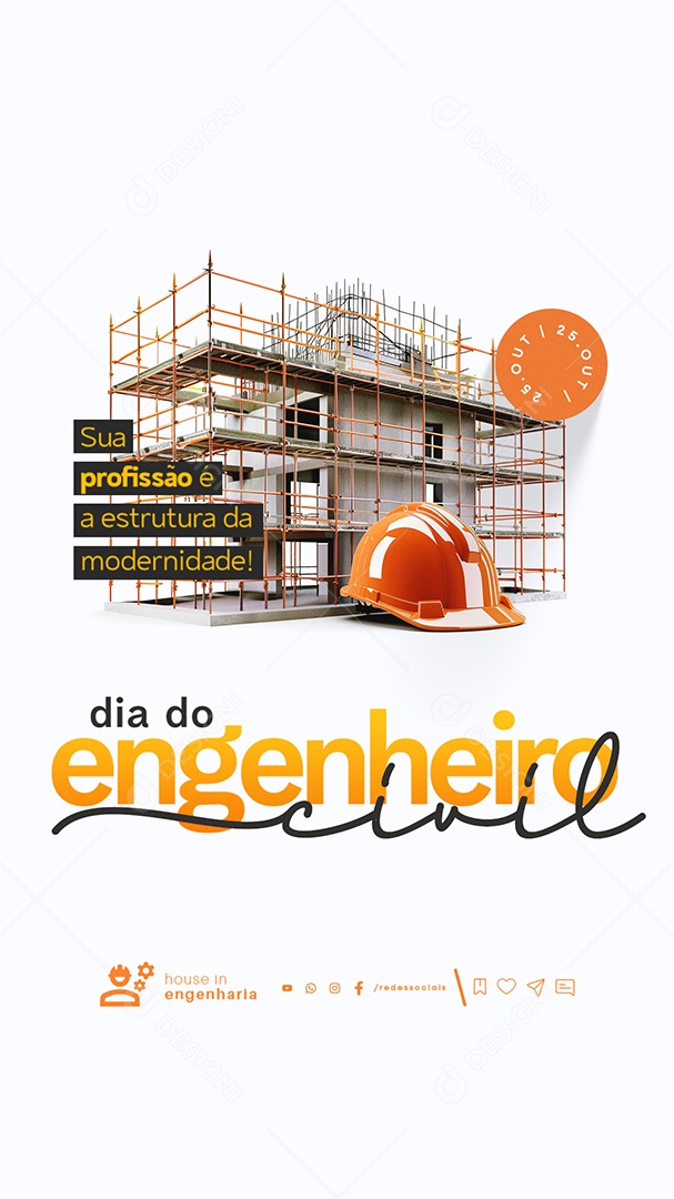 Story Dia do Engenheiro Civil 25 de Outubro Social Media PSD Editável