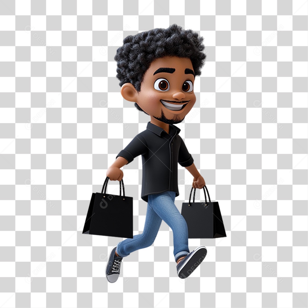 Mascote Humano para Black Friday PNG Transparente