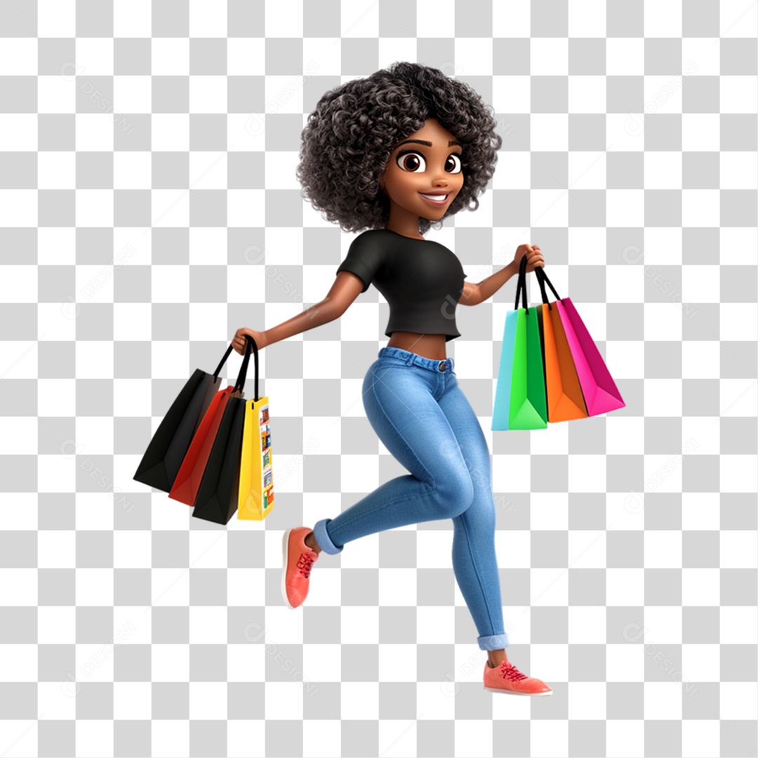 Mascote Humano para Black Friday PNG Transparente