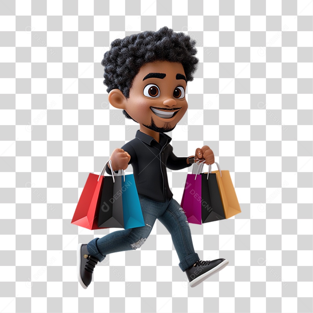 Mascote Humano para Black Friday PNG Transparente