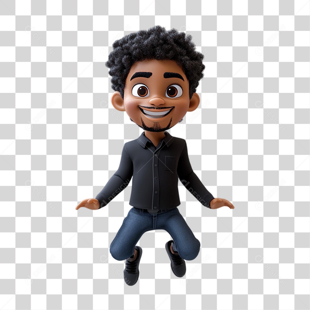Mascote Humano para Black Friday PNG Transparente