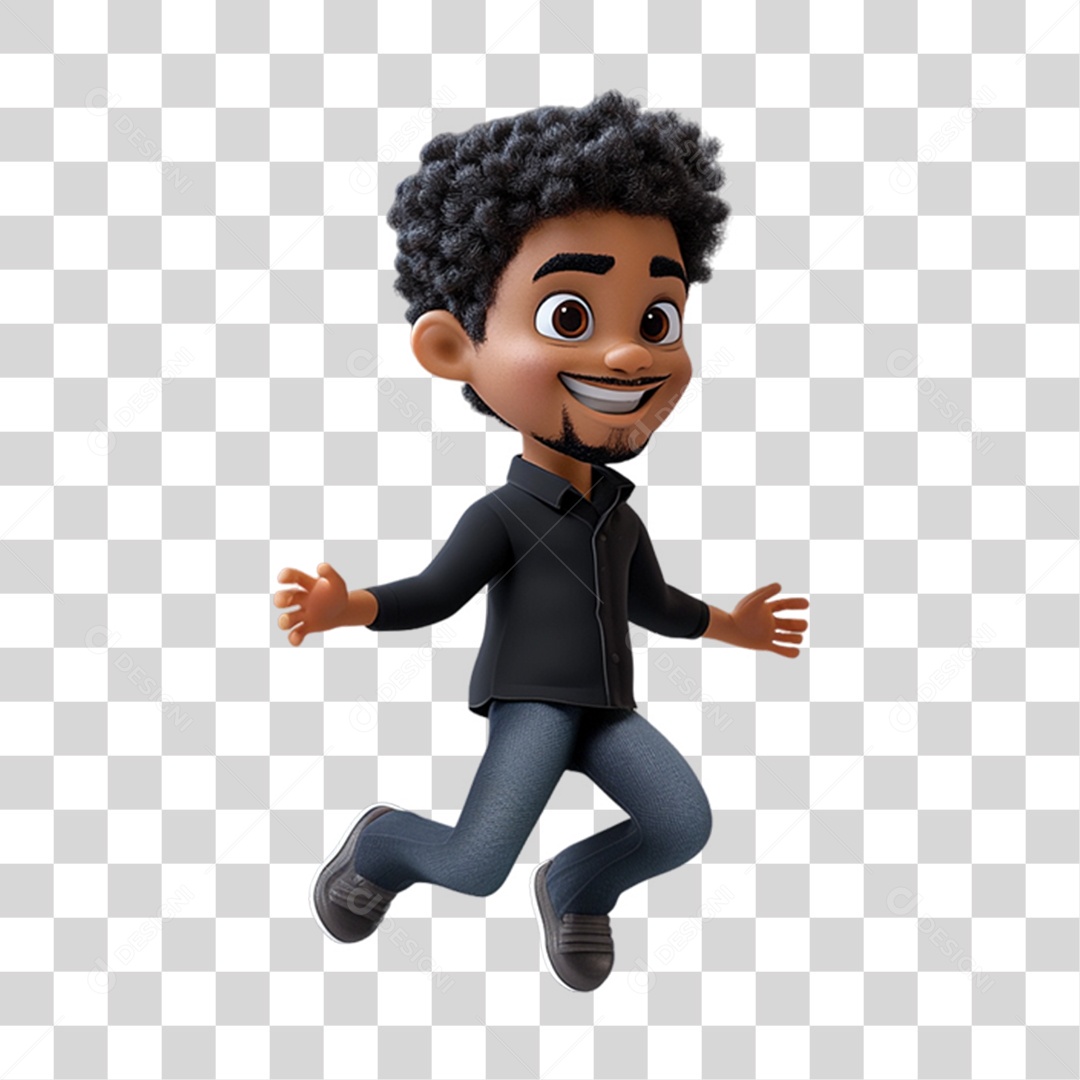 Mascote Humano para Black Friday PNG Transparente