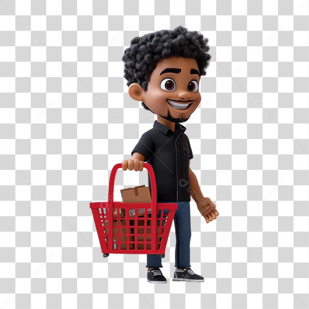 Mascote Humano para Black Friday PNG Transparente