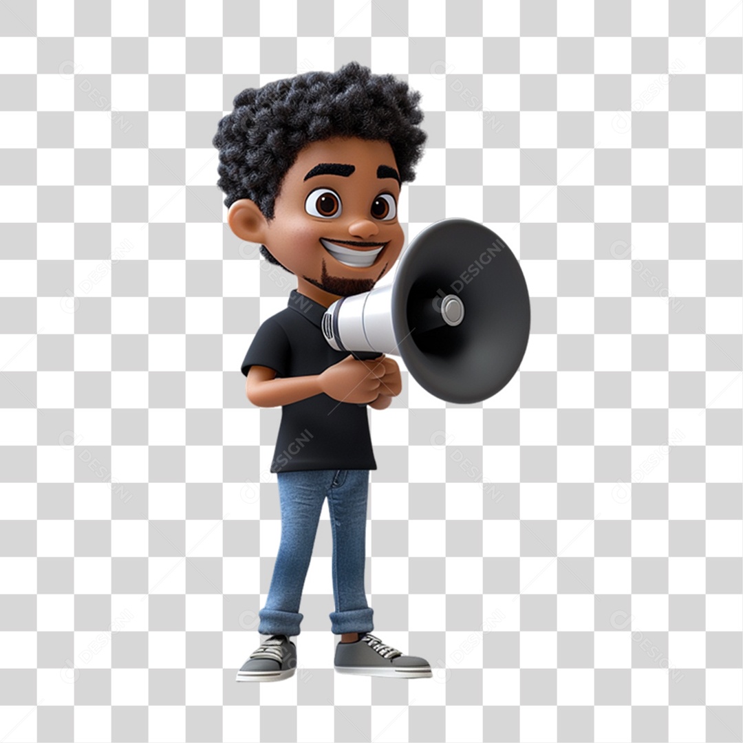 Mascote Humano para Black Friday PNG Transparente