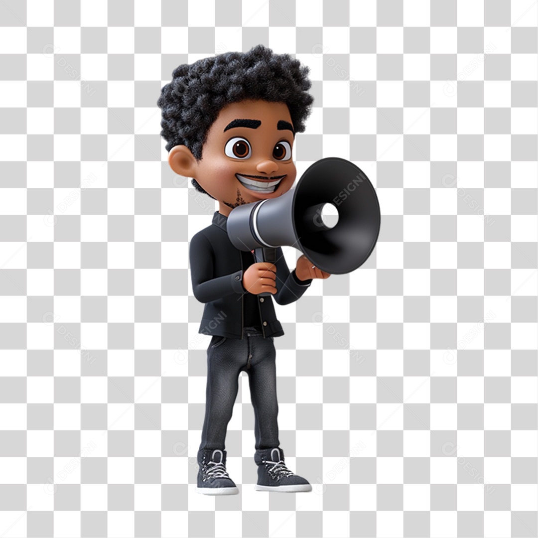 Mascote Humano para Black Friday PNG Transparente