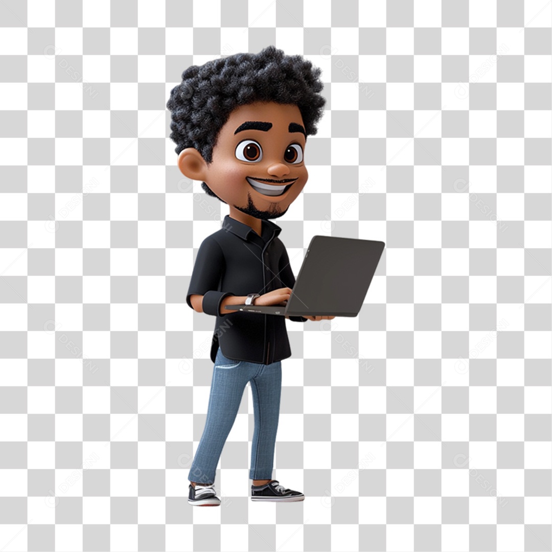 Mascote Humano para Black Friday PNG Transparente