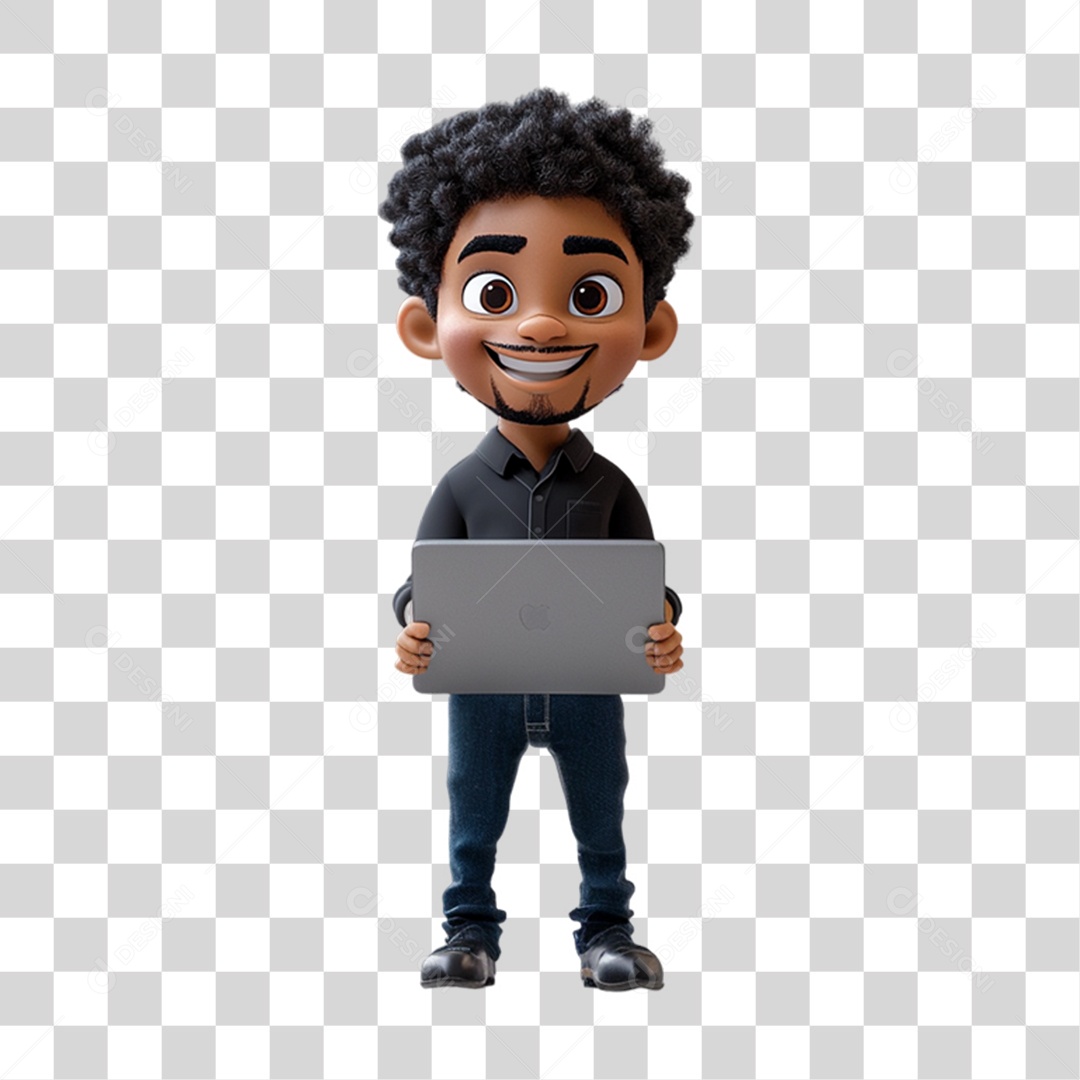 Mascote Humano para Black Friday PNG Transparente