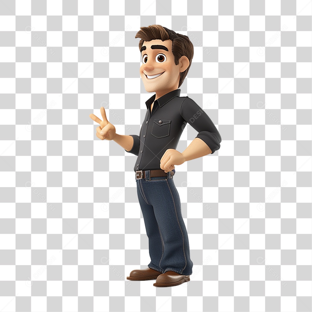 Mascote Humano para Black Friday PNG Transparente