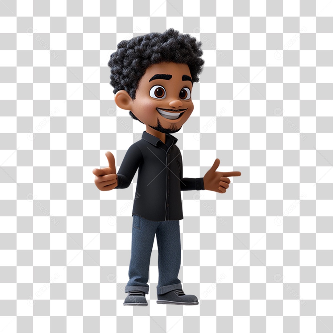 Mascote Humano para Black Friday PNG Transparente