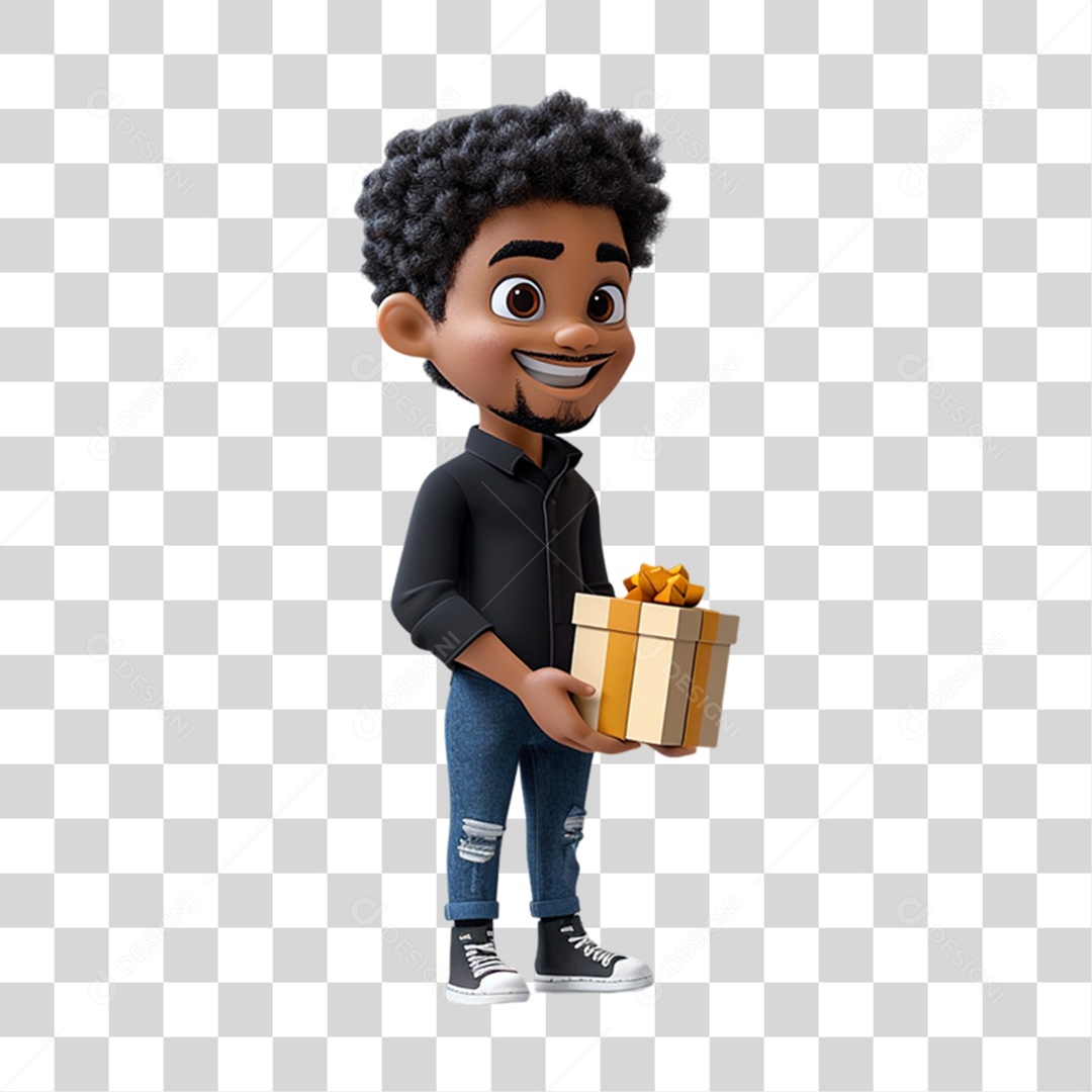 Mascote Humano para Black Friday PNG Transparente