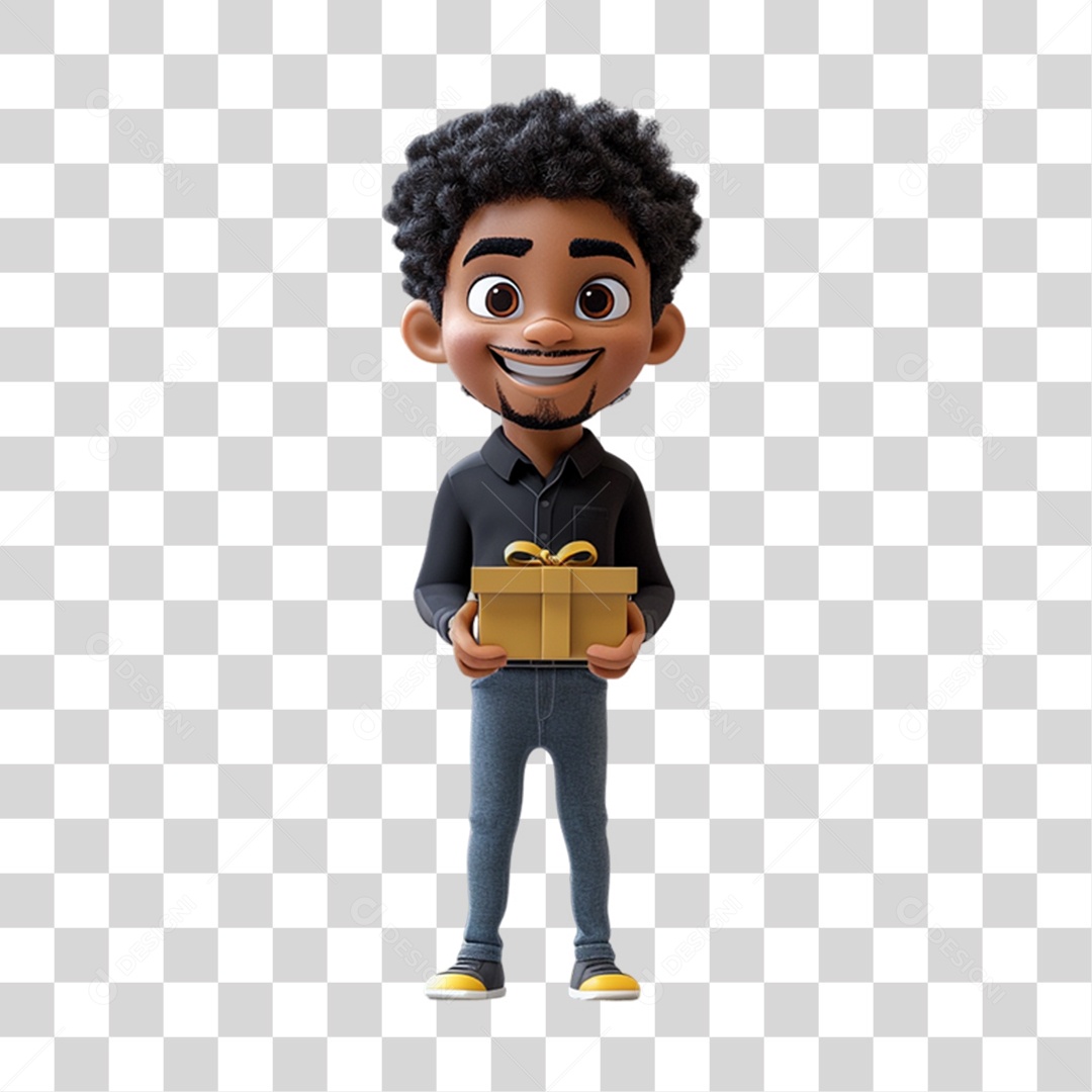 Mascote Humano para Black Friday PNG Transparente