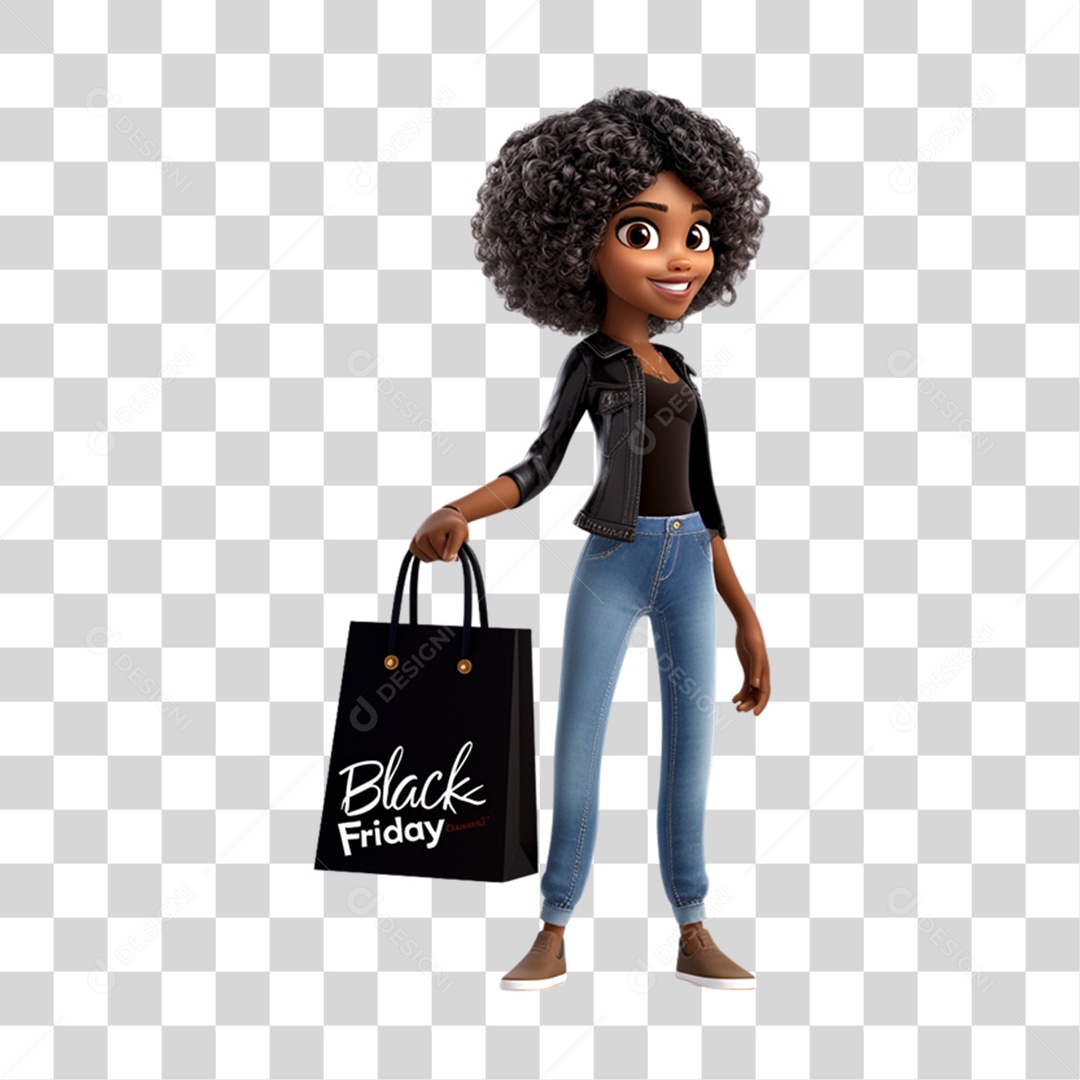 Mascote Humano para Black Friday PNG Transparente