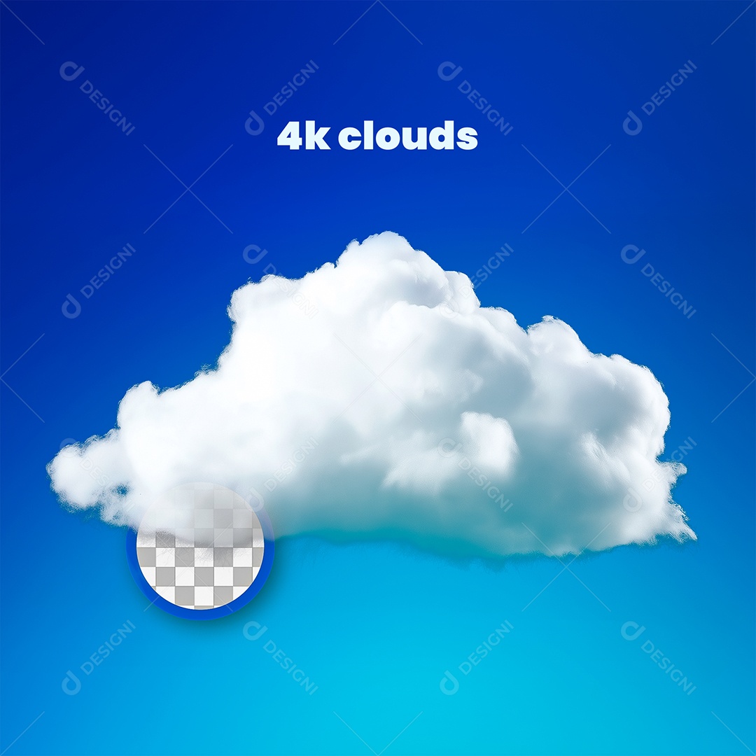 Nuvem Branca Flutuando Elemento 3D Para Composição PSD