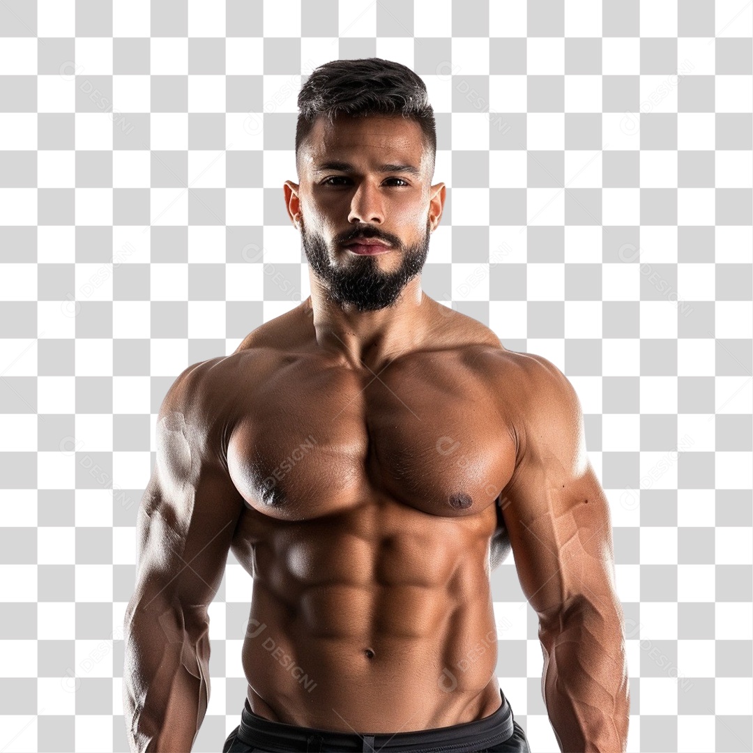 Homem Musculoso Fisiculturista PNG Transparente