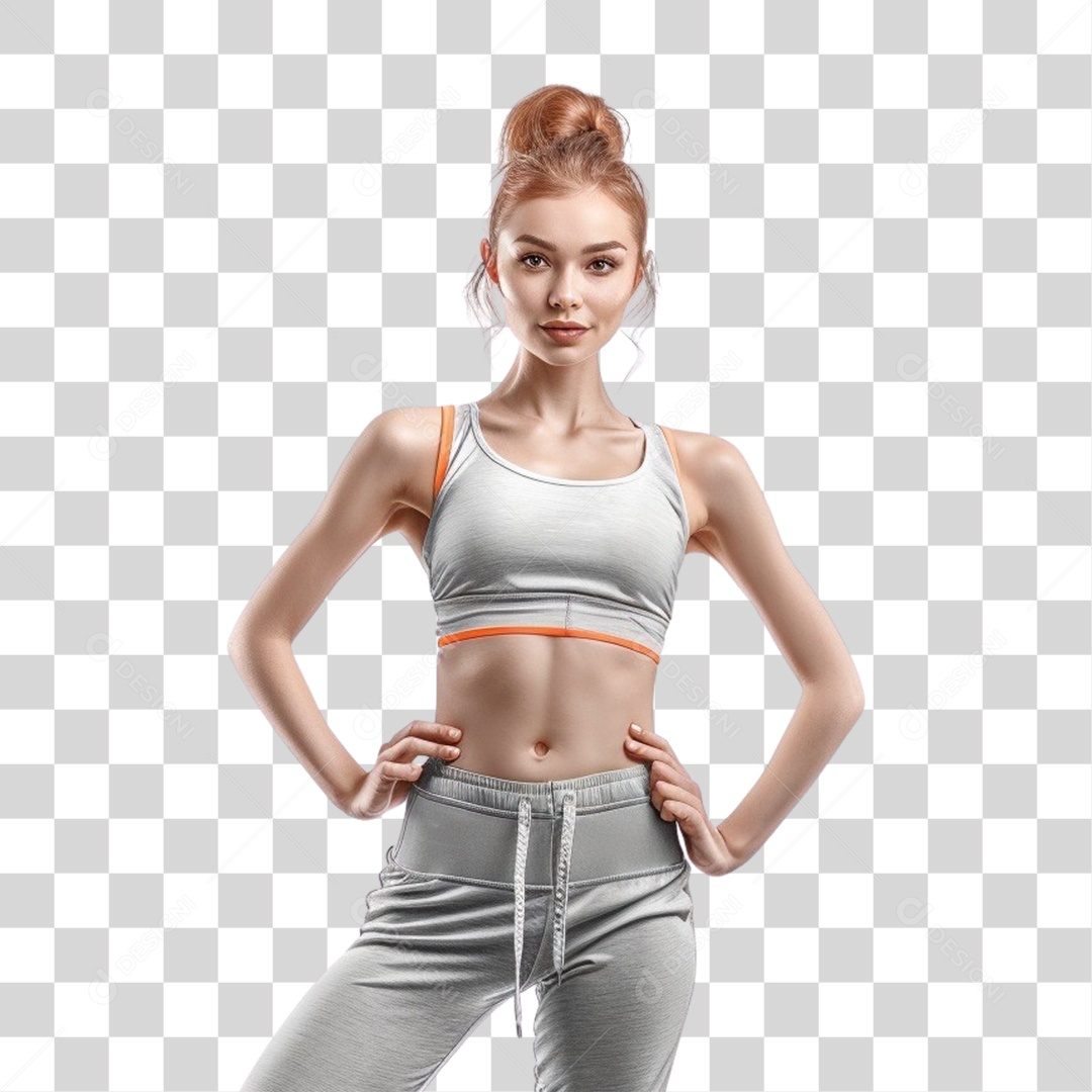 Jovem Mulher Academia Exercícios PNG Transparente