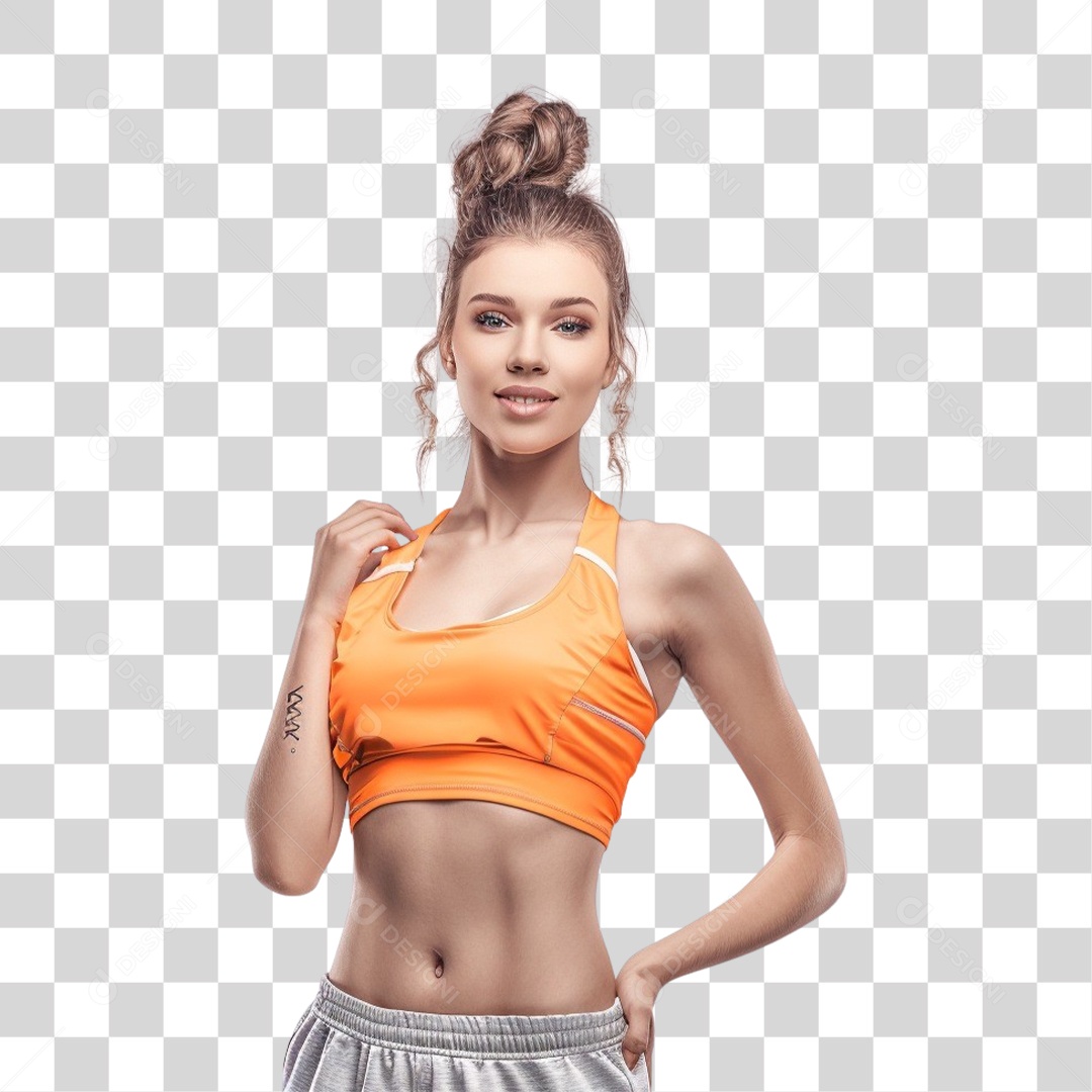 Jovem Mulher Academia Exercícios PNG Transparente