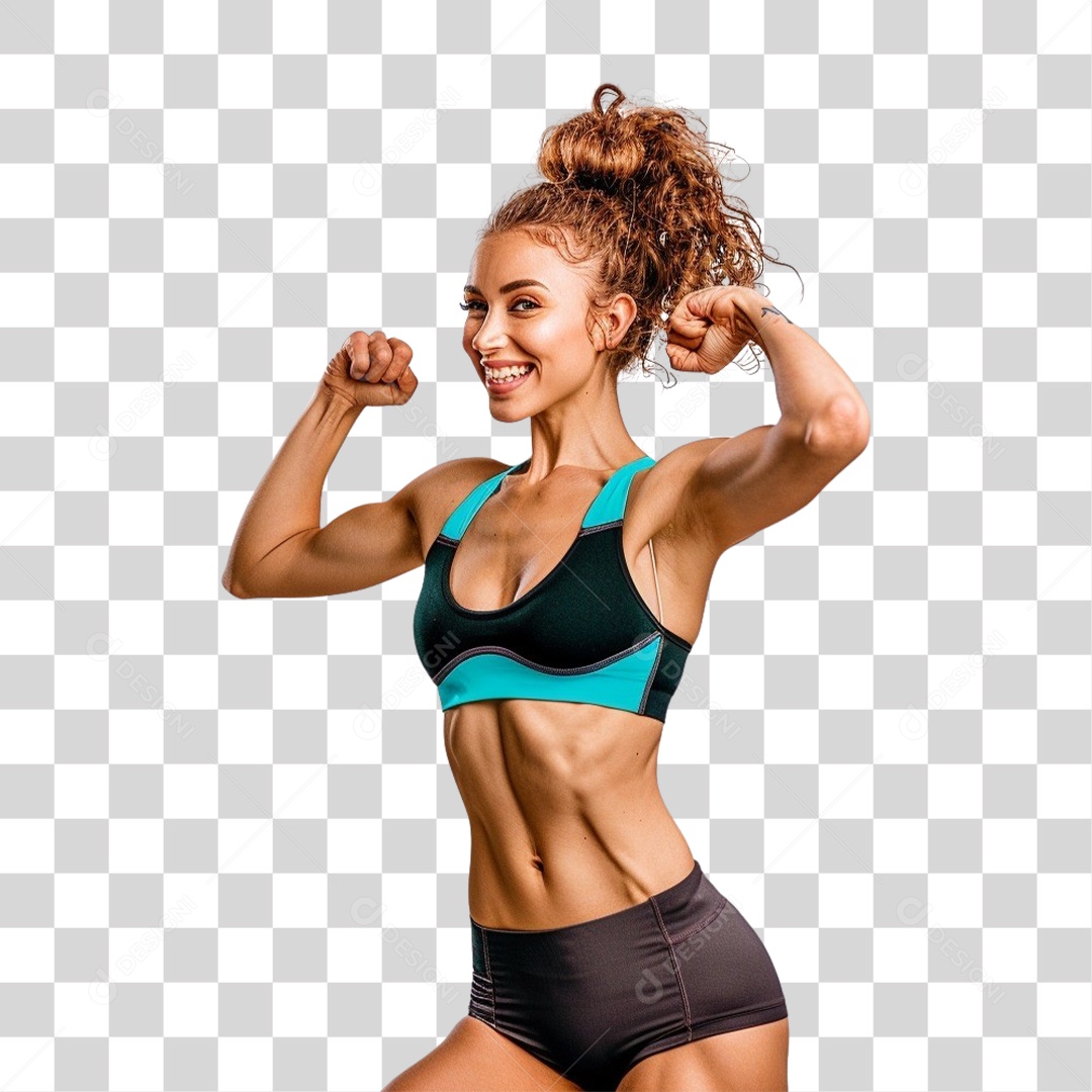 Jovem Mulher Academia Exercícios PNG Transparente