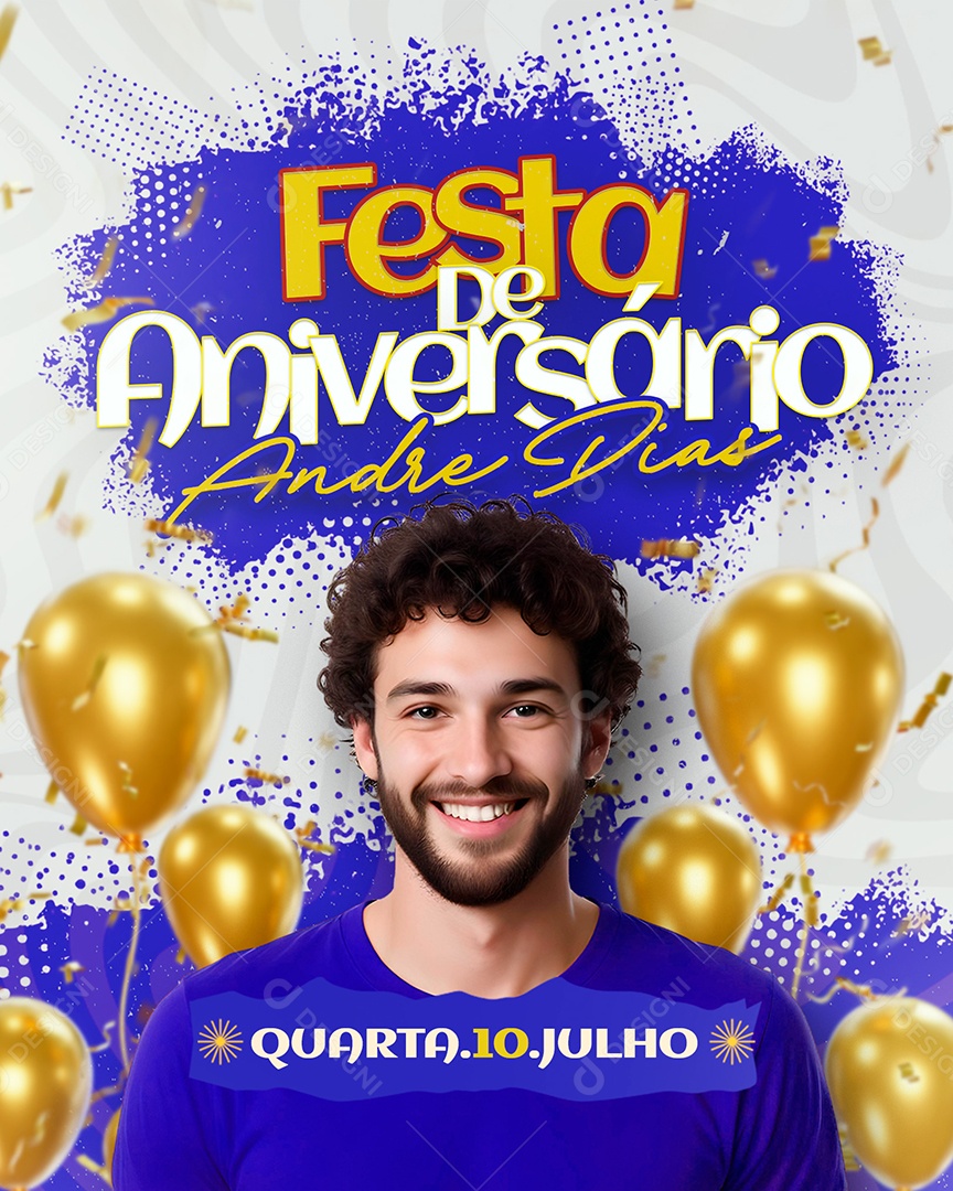 Festa de Aniversário Social Media PSD Editável