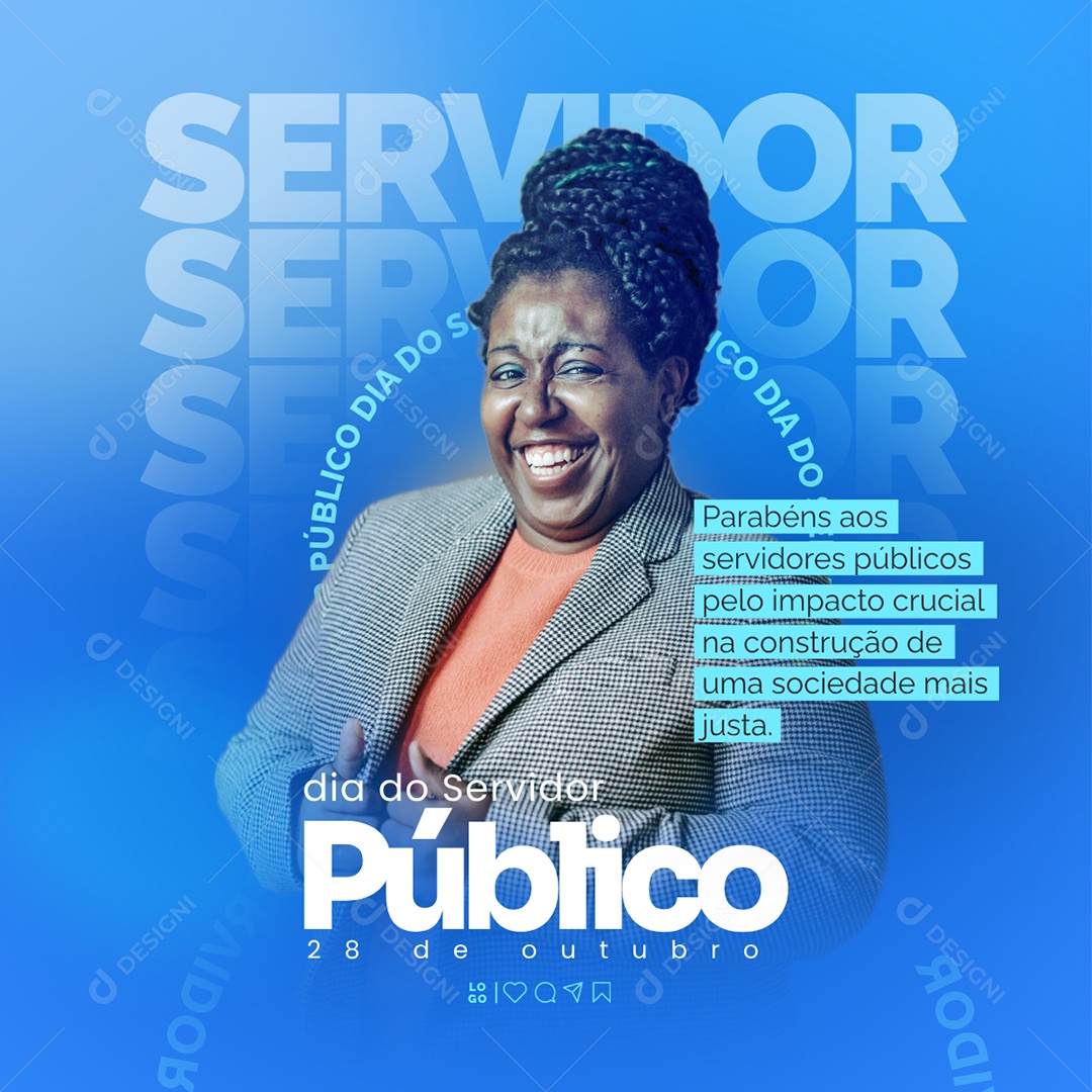 Social Media Dia do Servidor Público 28 de Outubro Parabéns  PSD Editável
