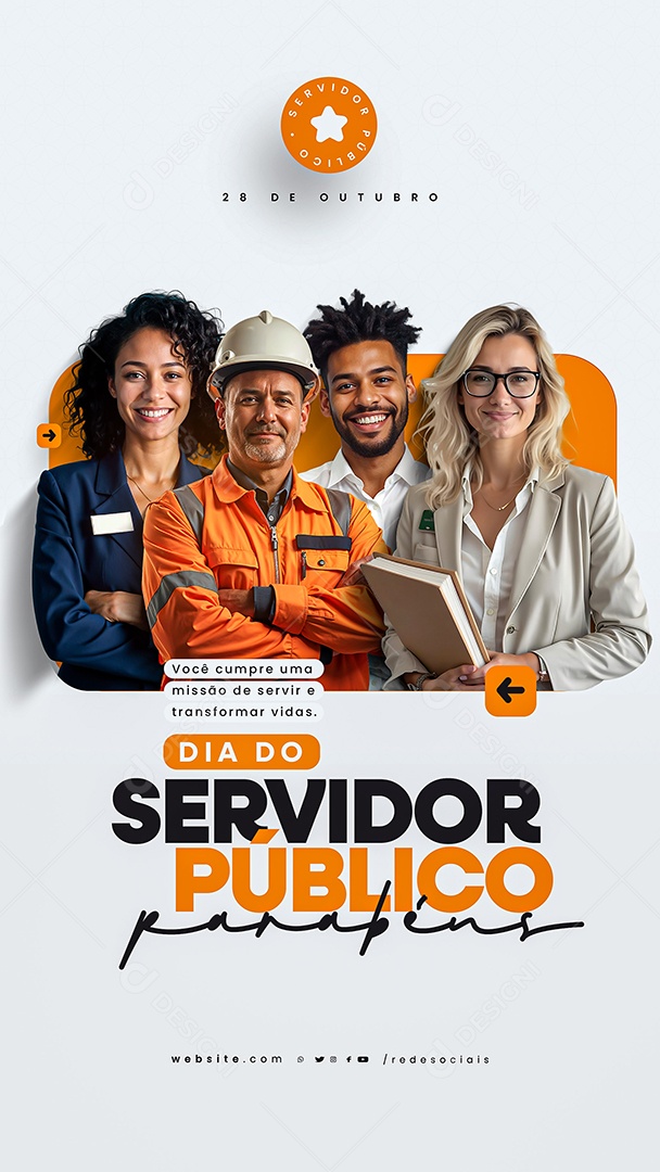 Story Dia do Servidor Público 28 de Outubro Parabéns Social Media PSD Editável