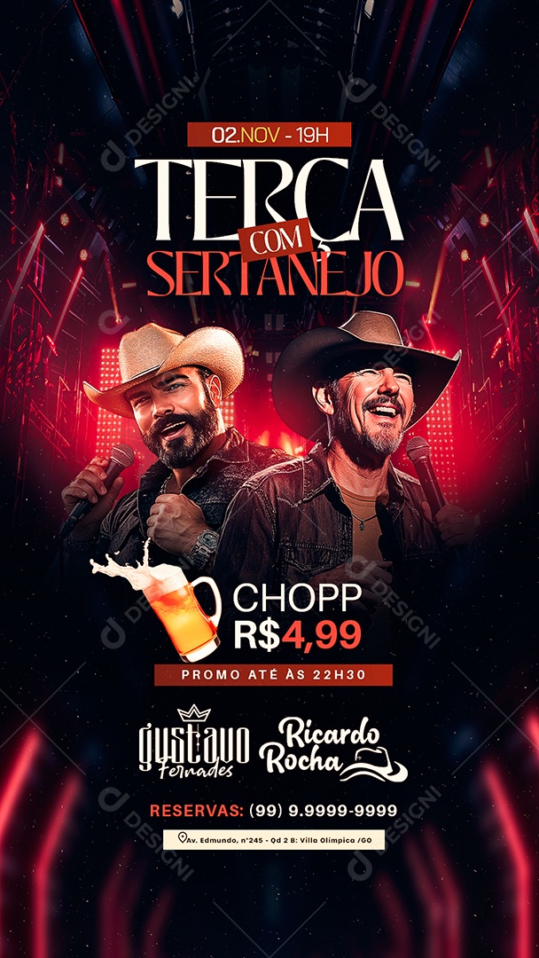 Story Flyer Terça com Sertanejo Social Media PSD Editável