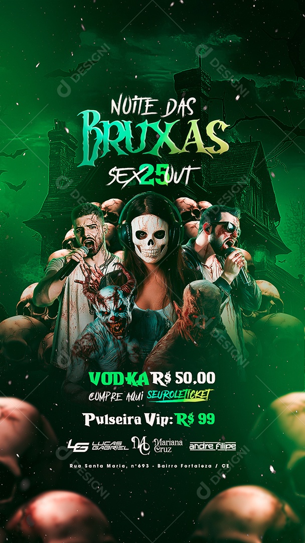Story Flyer Halloween Noite das Bruxas Sexta Social Media PSD Editável