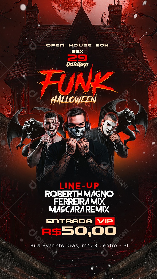Story Flyer Funk Halloween Social Media PSD Editável