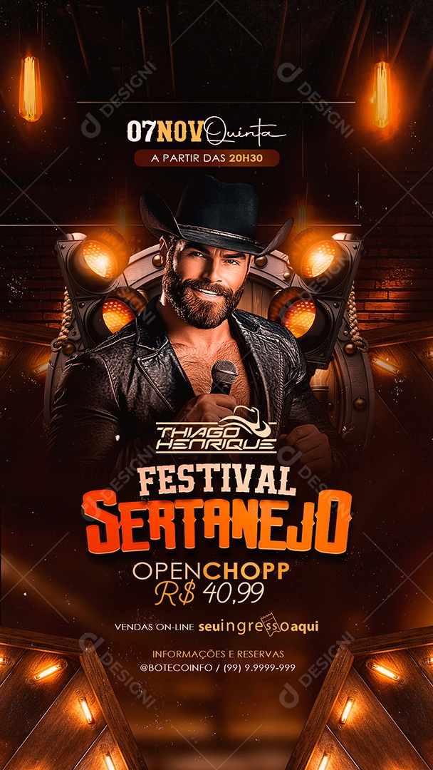 Story Flyer Festival Sertanejo Social Media PSD Editável