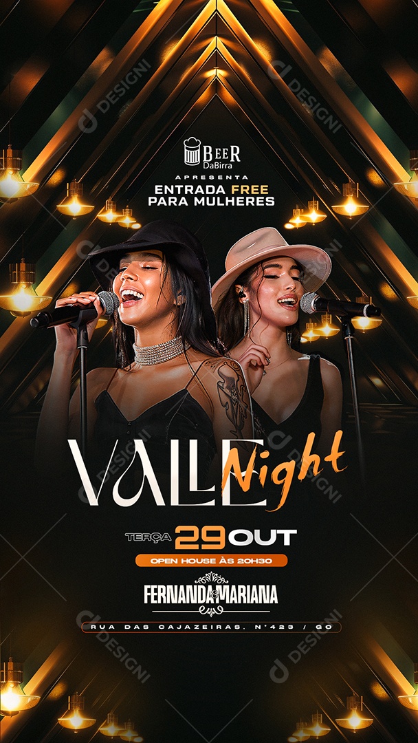 Story Flyer Valle Night Social Media PSD Editável
