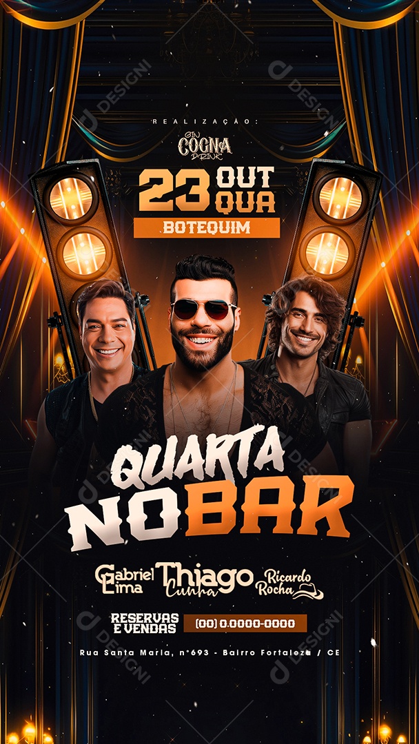 Story Flyer Quarta No Bar Social Media PSD Editável