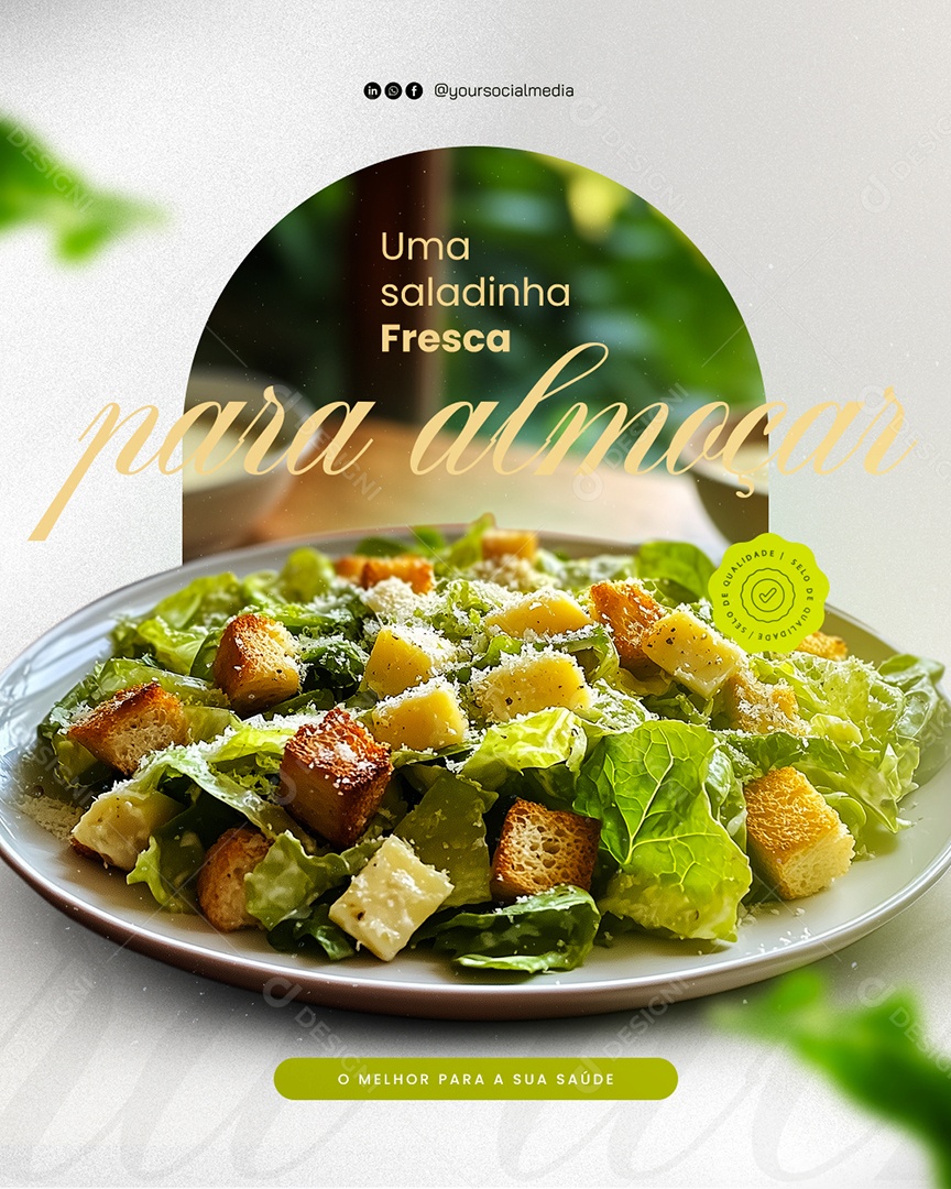 Uma Saladinha Fresca Para Almoçar Social Media PSD Editável