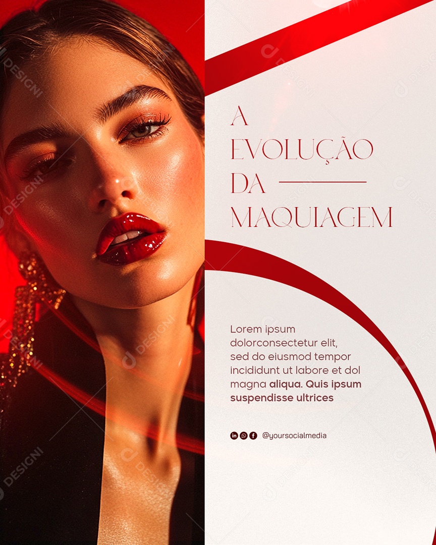 A Evolução Da Maquiagem Social Media PSD Editável