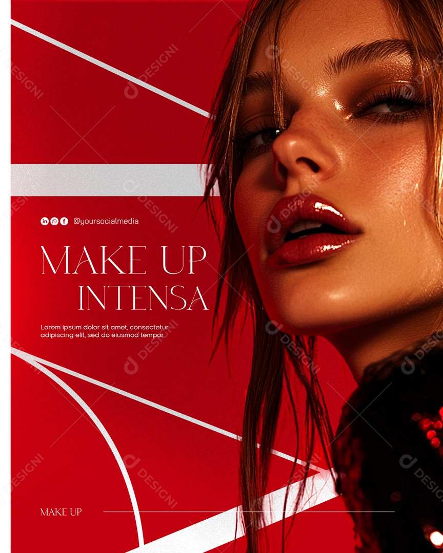 Social Media Maquiagem Intensa PSD Editável
