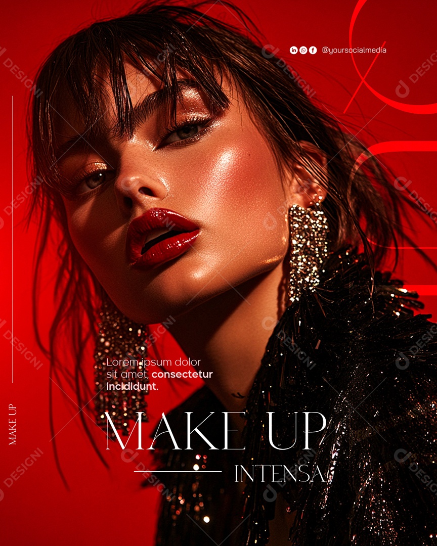 Maquiagem Intensa Social Media PSD Editável