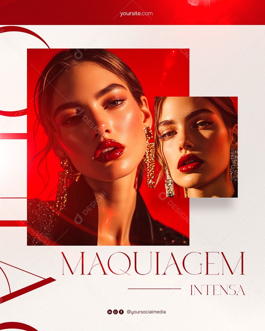 Maquiagem Intensa Social Media PSD Editável