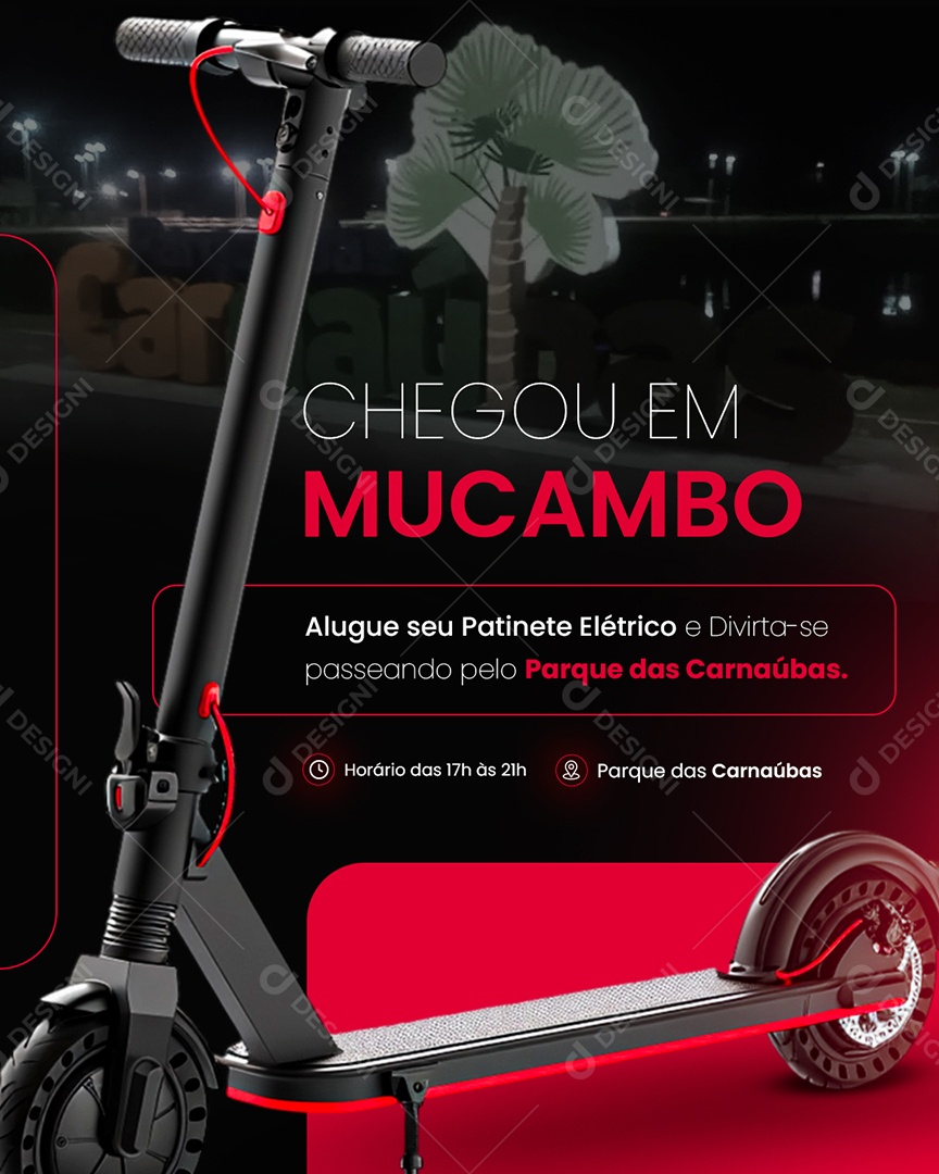 Patinete Chegou Em Mocambo Social Media PSD Editável