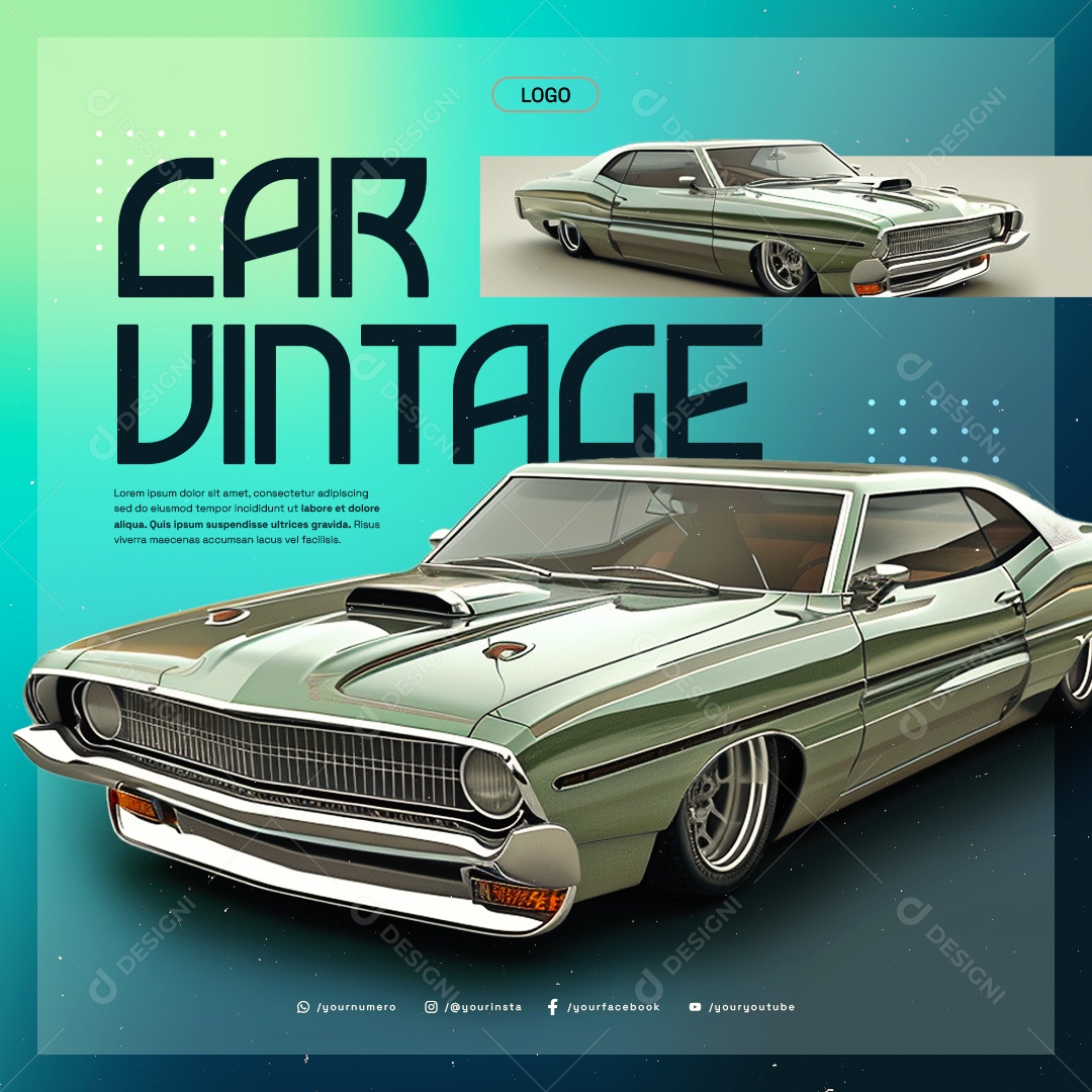 Carro Vintage Reliquia Social Media PSD Editável