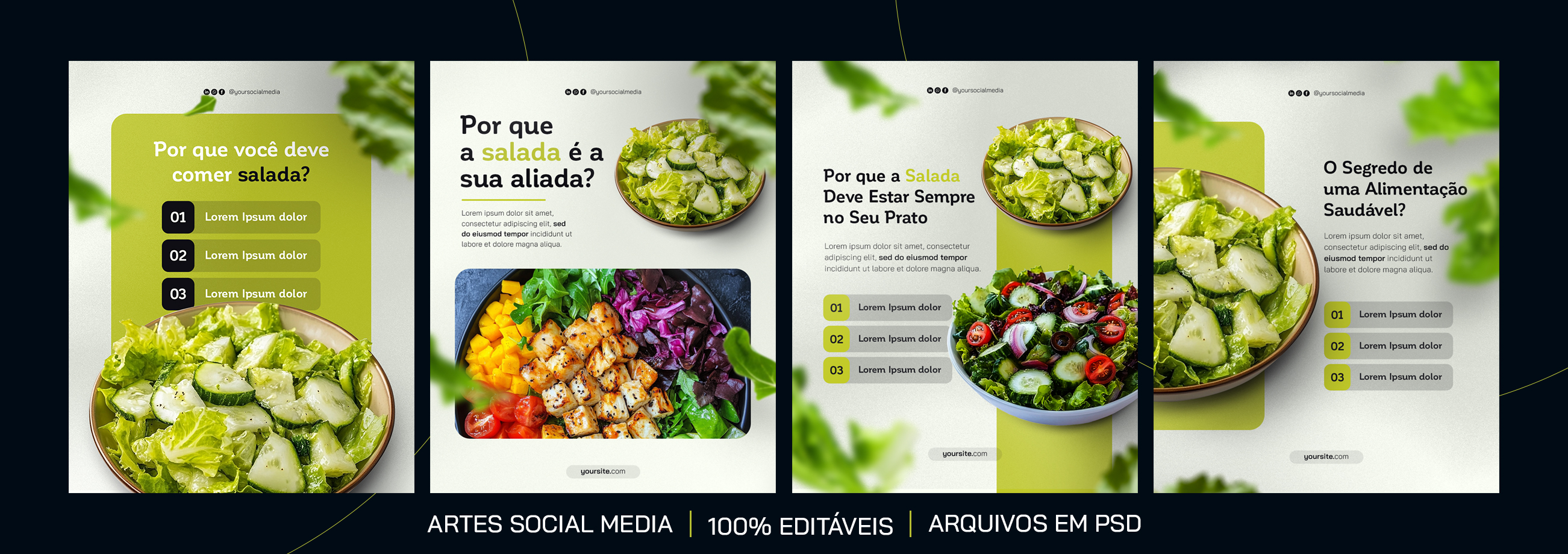 Porque você Deve Comer Salada Social Media PSD Editável