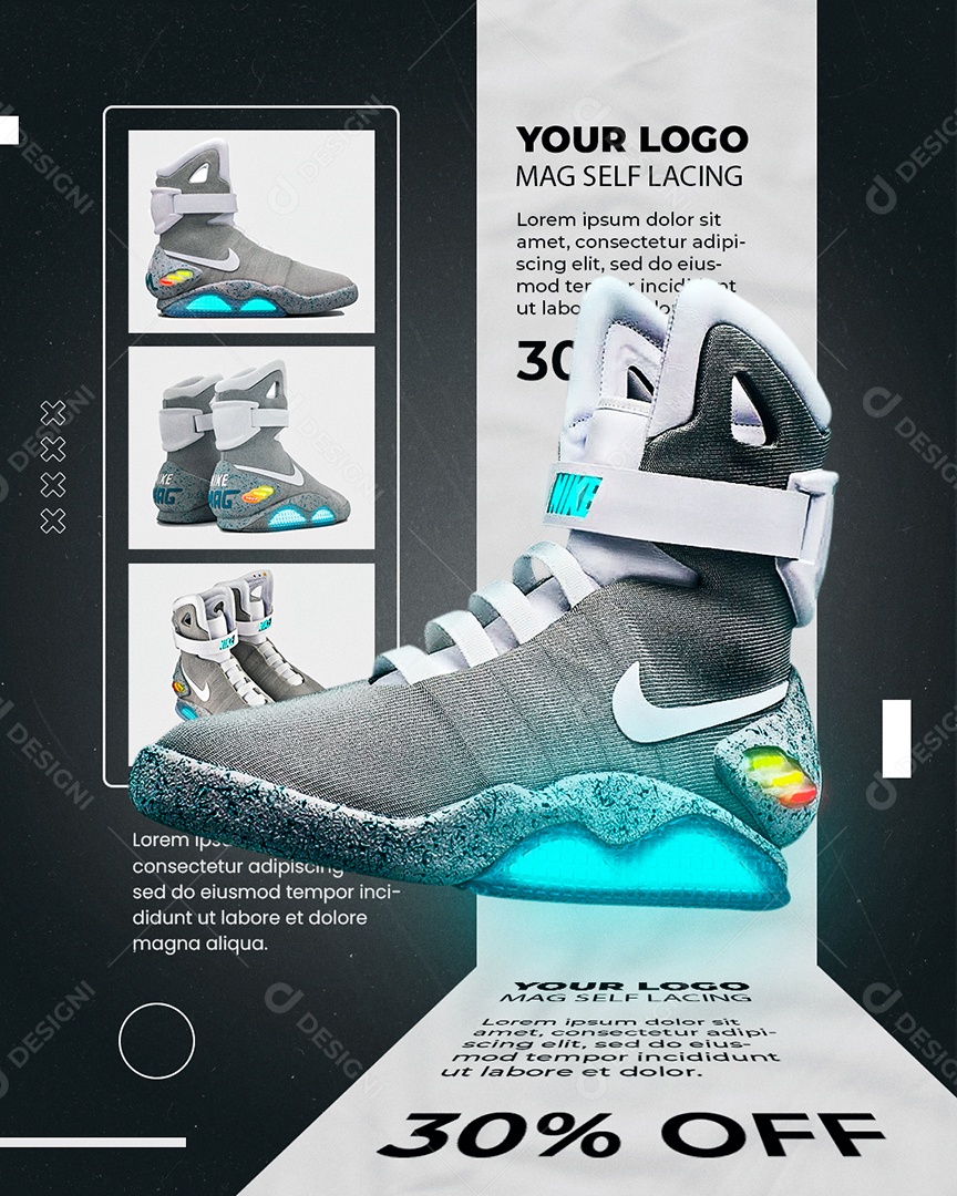 Loja de Calçados Tenis da Nike de Basquete 30% OFF Social Media PSD Editável