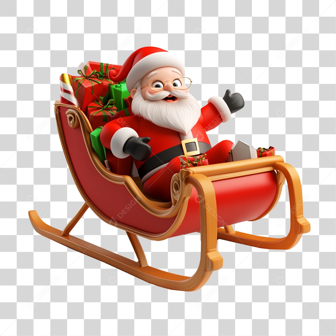 Papai Noel em Trenó PNG Transparente