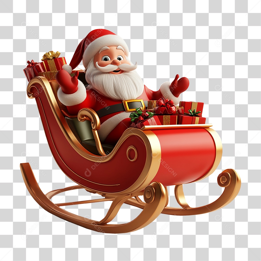 Papai Noel em Trenó PNG Transparente